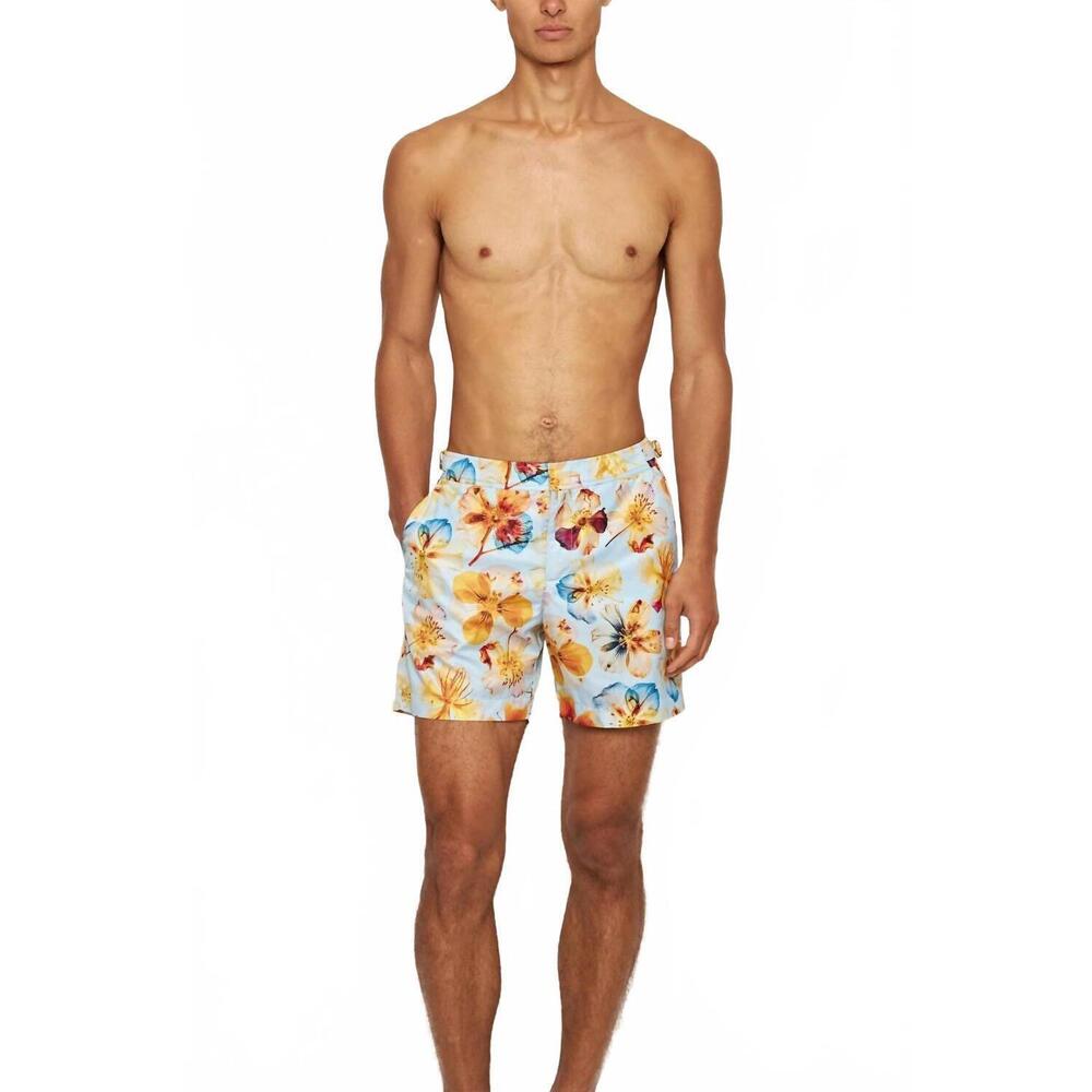 NEW ORLEBAR BROWN bulldog oshibana swim shorts in spring water luxe